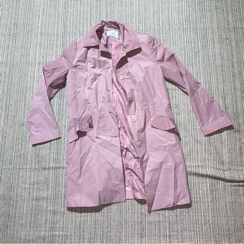 CLASS ROMA Women’s Light Pink Button Front Trench Coat Jacket Size 40